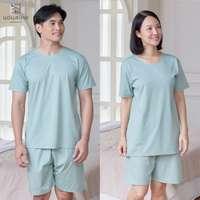 นอนสบาย ชุดนอน แขนสั้น - ขาสั้น สีเขียว size L-1