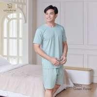 นอนสบาย ชุดนอน แขนสั้น - ขาสั้น สีเขียว size L-4