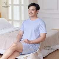 นอนสบาย ชุดนอน แขนสั้น - ขาสั้น สีฟ้าม่วง size S-4