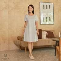 นอนสบาย ชุดนอน เดรส สีเทาอ่อน size S-1