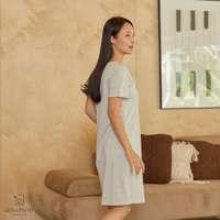 นอนสบาย ชุดนอน เดรส สีเทาอ่อน size S-2