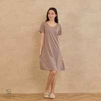 นอนสบาย ชุดนอน เดรส สีน้ำตาล size L-1