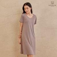 นอนสบาย ชุดนอน เดรส สีน้ำตาล size XL-4