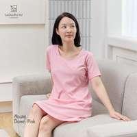 นอนสบาย ชุดนอน เดรส สีชมพู size XL-3