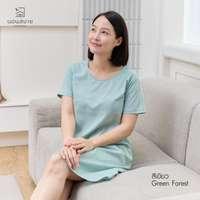 นอนสบาย ชุดนอน เดรส สีเขียว size S-3