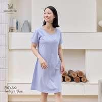 นอนสบาย ชุดนอน เดรส สีฟ้าม่วง size S-2