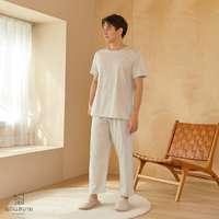 นอนสบาย ชุดนอน แขนสั้น - ขายาว สีเทาอ่อน size XL-2