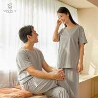นอนสบาย ชุดนอน แขนสั้น - ขายาว สีเทาเข้ม size M-2
