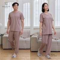 นอนสบาย ชุดนอน แขนสั้น - ขายาว สีน้ำตาล size XL-1