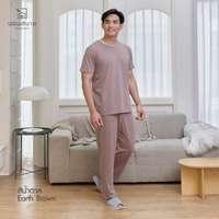 นอนสบาย ชุดนอน แขนสั้น - ขายาว สีน้ำตาล size XL-4