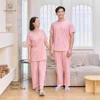 นอนสบาย ชุดนอน แขนสั้น - ขายาว สีชมพู size L-2