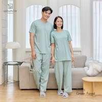 นอนสบาย ชุดนอน แขนสั้น - ขายาว สีเขียว size S-2