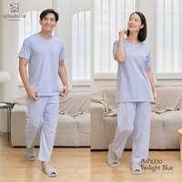นอนสบาย ชุดนอน แขนสั้น - ขายาว สีฟ้าม่วง size XL-1