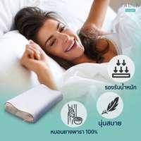 หมอนสุขภาพยางพารา ลดอาการนอนกรน เครียด ป้องกันไรฝุ่น Countour Big Pillow -4