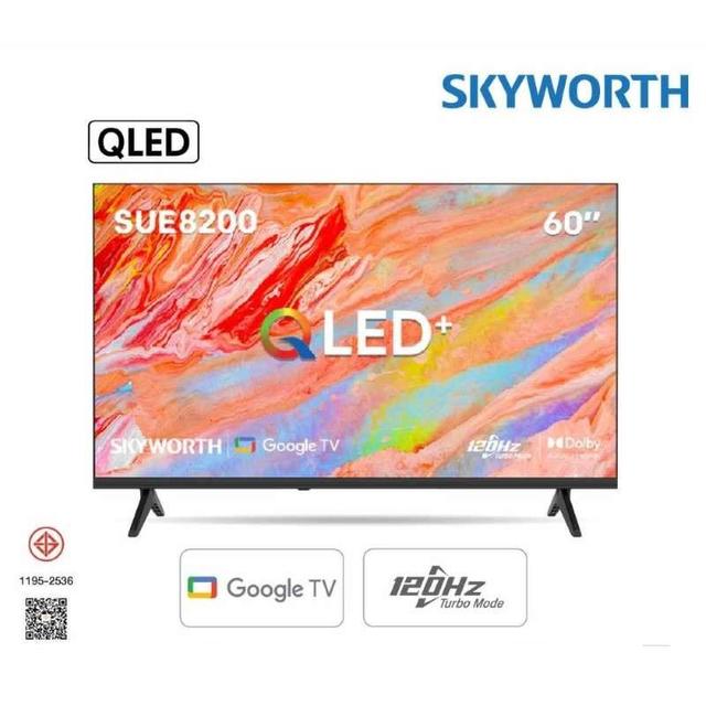 สมาร์ททีวี 60 นิ้ว SKYWORTH ระบบ Google TV AI ความคมชัดระดับ 4K / 120 Hz รุ่น 60SUE8200