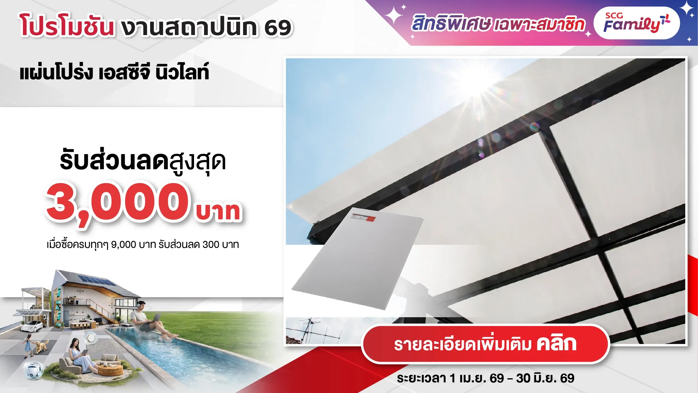 โปรโมชันสถาปนิก 69 - แผ่นโปร่ง เอสซีจี นิวไลท์