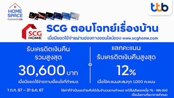 ช้อปออนไลน์สุดคุ้มกับบัตรเครดิต ttb รับเครดิตเงินคืนสูงสุด 30,600 บาท