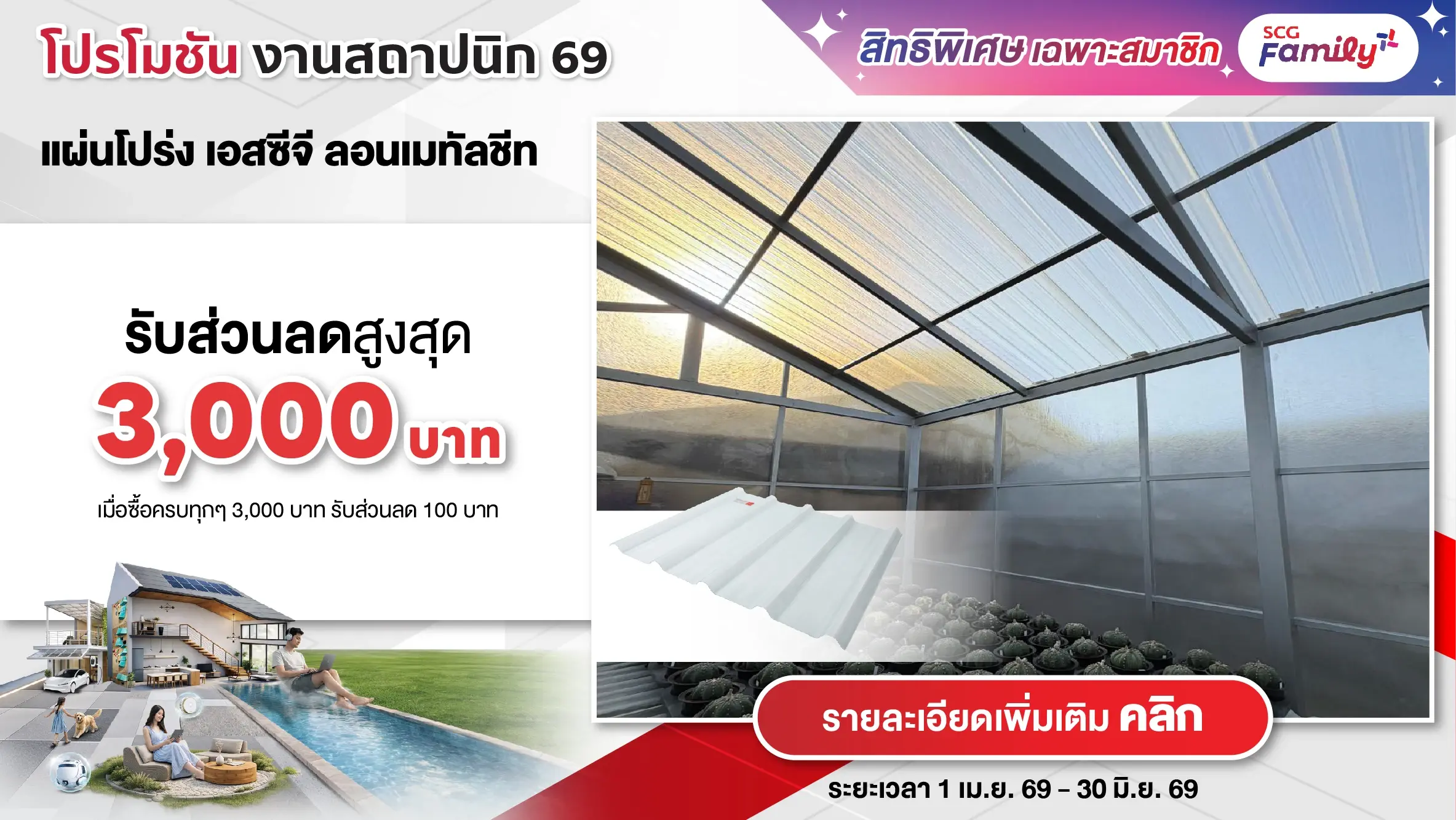 โปรโมชันสถาปนิก 69 - แผ่นโปร่งแสง เอสซีจี ลอนเมทัล